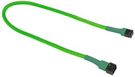 Nanoxia 900800000 3-Pin Molex Verlängerungskabel, 30 cm, Neon-Grüner Sleeve