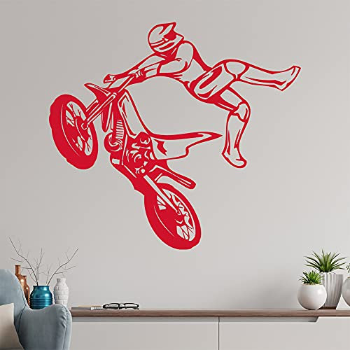 Motocross Jump Wandtattoo in 6 Größen - Wandaufkleber Wall Sticker - Dekoration, Küche, Wohnzimmer, Schlafzimmer, Badezimmer