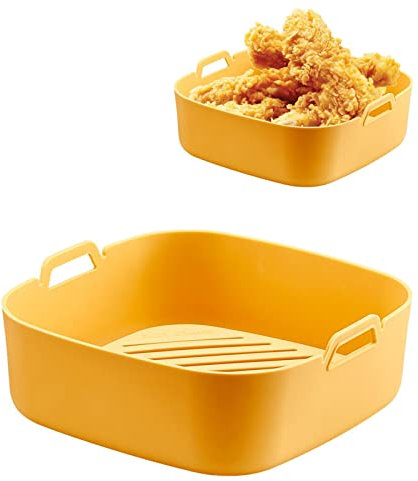 Générique 10 Pz Fodere per friggitrice ad aria in Silicone,Cestino in Silicone riutilizzabile per friggitrice ad aria | Sostituzione della carta pergamena infiammabile, Vaso in Silicone riutilizzabile