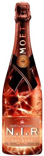 Moet & Chandon N.I.R. Nectar Imperial Rosé Dry Champagne 75cl - Light up Bottle