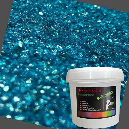 18kg Buntsteinputz Mosaikputz Spiegelputz 1-2mm Petrol Glasputz Wandputz