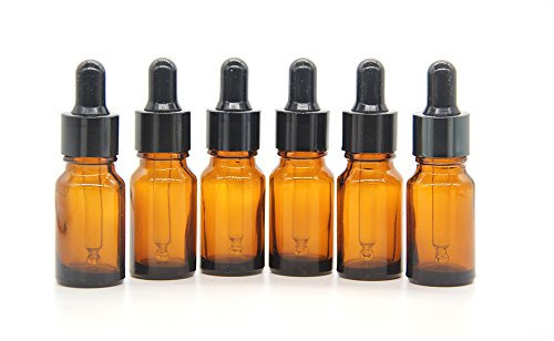 YIZHAO Amber Glass Dropper Bottles 10ml, with Glass Pipette Dropper, for Essential oil, Aromatherapy, Laboratory, Massage, Makeup, Mixing, Travel– 12Pcs