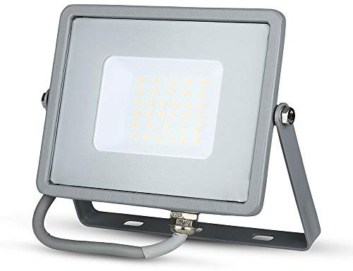 Proiettore LED Slim Chip Samsung 30W, Color Grigio, Luce Naturale