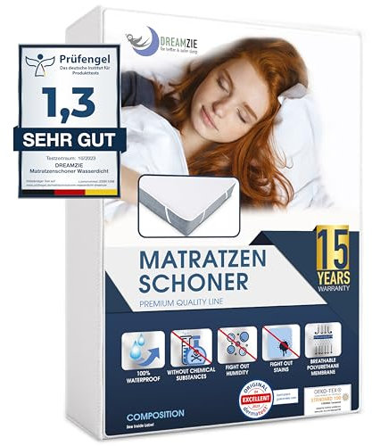 Matratzenschoner 80 x 200 cm Wasserdicht Made in EU und Oeko-TEX Zertifiziert von Dreamzie - Atmungsaktive Matratzenauflage