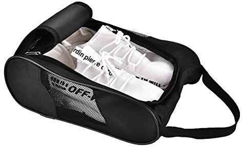 Bolsa de Zapatos de Golf Bolsa de Zapatos con Cremallera Transpirable de Deportivos de Almacenamiento de Golf 2 Colores para Elegir(Negro) Fundas Bolsas
