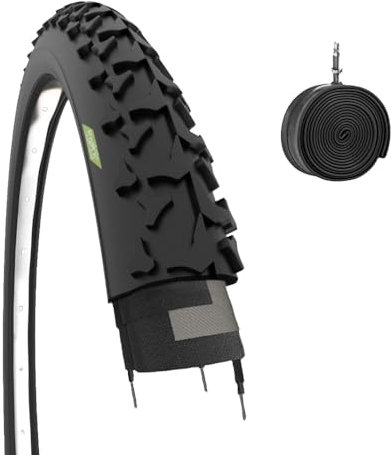 1 cubierta 26 x 1,90 (50 – 559) + cámara de neumático MTB tachonada, bicicleta City de 26 pulgadas