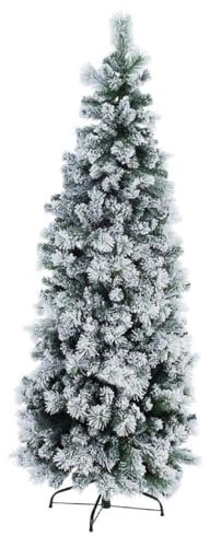 ALBERO DI NATALE SLIM PRAGA INNEVATO H210CM ANGOLARE PINO 803 RAMI