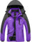 Wantdo Giacca da Sci Caldo Imbottita Invernale Parka da Neve Cappotto da Snowboard con Cappuccio Giubbotto da Viaggio a Vento Outdoor Donna Viola e Grigio Scuro XL