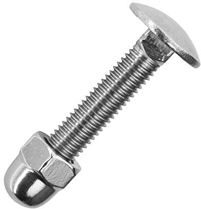 Schlossschrauben M6x75/75 mm mit Hutmuttern M6 aus Edelstahl A2 (50 Stück) | DIN 603 & DIN 1587 - Flachrundschrauben - Kappenmuttern hohe Form von MESAROS®