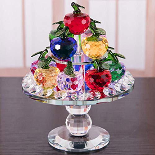 MCWJ Kristall-Apfelbaum Künstliche Kristall Ornamente Geschenke Dekoration Ornamente Rotierende Handwerk Geschenke Apfel Obst Platte Ornamente-210x170mm.