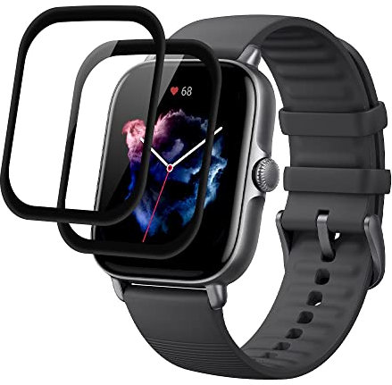 Niboow Protector de Pantalla Compatible con Amazfit GTS 3 [2 Piezas], [Anti-Oil] [3D Full Cover] [Anti-Scratch] [Dureza] Protector de Pantalla, No Burbujas Película Protectora para Amazfit GTS 3