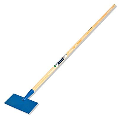 Scharre Stoßscharre mit Stiel Eisstößer Eisschaber Eisbrecher 130 cm Kopf aus Strapazierfähigem Metall Stiel aus Lackiertem Buchenholz für Garten Gehwege & Parkplätze Blau