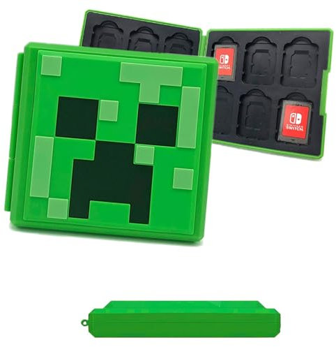 BAYINBROOK Game Card Case für Nintendo Switch, Tragbarer Etui Aufbewahrungsbox für Switch Spiele mit 12 Kartenfächern, Hartschalenetui für Switch Karten (Green MC)