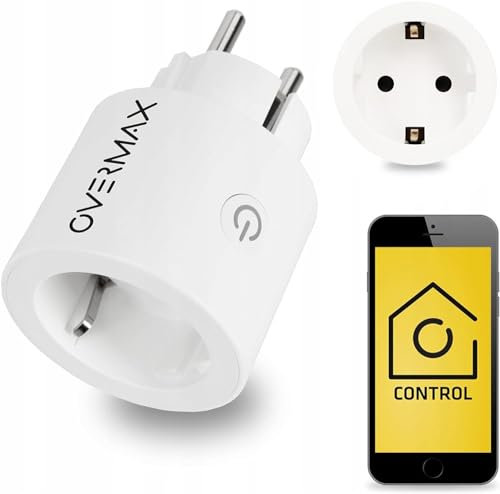 OVERMAX Flow Control, Prise Intelligente Smart Home 16A 4000W, Mesure la consommation d'énergie, horaire de Fonctionnement, Commande vocale, Google Home, WLAN, WiFi Plug 2,4 GHz