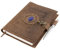 moonster Nachfüllbares Leder Tagebuch für Damen - Vintage Notizbuch Leder, Ledernes Buch der Schatten - 320 Linierte Seiten, Handgefertigt mit Sonne, Blauem Stein & Edlem Stift - Lederbuch, Lederheft