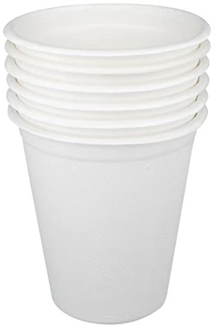 wisefood Zuckerrohr Kaffeebecher - 100 Stück Coffee To Go Becher 300ml - Einmal Coffee To Go Becher weiß - Biologisch abbaubare Einwegbecher ohne PLA/PE aus Bagasse (100, 300ml)