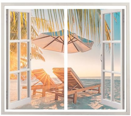 Moustiquaire Fenêtre Magnétique 60 x 100cm Anti-Mosquito Auto-Adhésif Rideau en Maille, Moustiquaire Porte Magnétique, Rideau de Porte Antimoustique, Fermeture Automatique