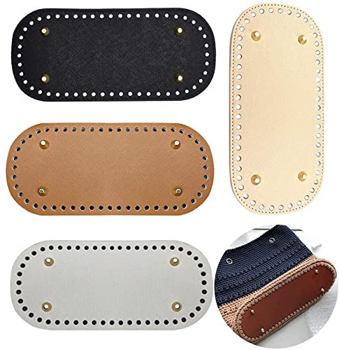 Mount Kumgang 4 Pieces Bag Bottom for Crochet Leather, Knitting Bag Base PU Leather, Bag Base for Crochet, for Sewing with Bag, Twist Lock, Bag Strap, Bag Making, Handbag, DIY Craft