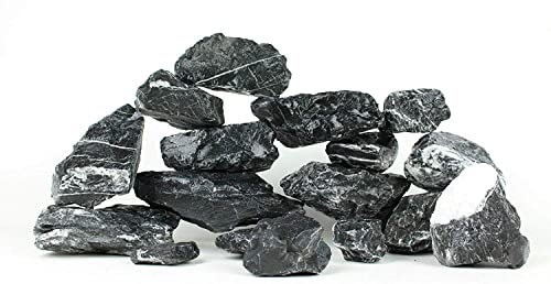 WYSKONT Pierres pour Aquarium ou terrarium - Décoration Naturelle pour Aquarium - Roches décoratives Marines - Convient pour biotypes Malawi et Tanganyika - Stabilise Le pH - 2 kg - Gris foncé
