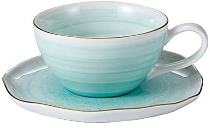 Set di Tazze da caffè e piattino in Ceramica Tazze da Latte Moderne in Ceramica Elegante Tazza da Colazione Tazza da Colazione (Blu Come Mostrato)