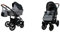 BabyLux Optimal 2-in-1 Baby Kinderwagen Tief und Kinderwagen mit Zubehör Verstellbar und faltbar Aluminium Konstruktion Wasserdicht Nicht abnehmbare Räder Black Coral Black Frame