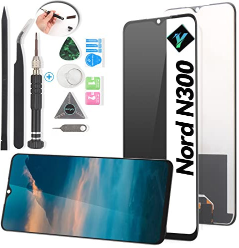 YWLRONG Bildschirm-Ersatz für Oneplus Nord N300 LCD-Display Touchscreen Digitizer Montage mit Werkzeug (schwarz)