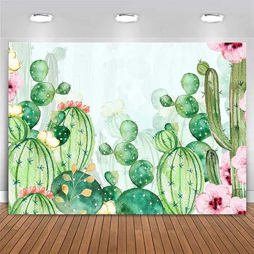 Kaktus Thema Blumenhintergrund Braut Baby Dusche schwanger Fotografie Happy Birthday Party Banner Hintergrund Booth Dekor Vinyl 240X180cm