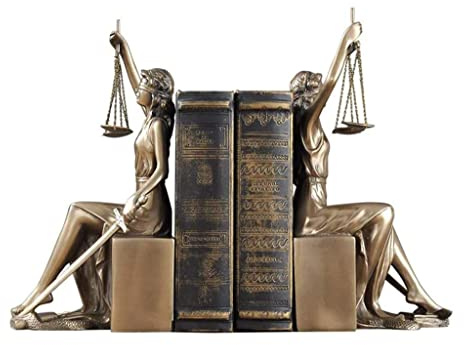 TJOIUY Buchstütze 1 Paar römische Justitia-Statuen, Heimdekoration, Buchstützen, Bronzefigur, römische Göttin, Desktop-Skulpturen, Geschenke für Bibliothek, Studienbüro