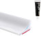 Flintronic Autoadesiva Silicone Doccia Barriera, 100CM Pieghevole Bagno Acqua Barriera, Soglia Doccia, Guarnizioni Doccia, Bordo Doccia, Striscia di Ritenzione Idrica Della Soglia Del Bagno(Bianco)