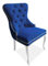 Meble Ares Esszimmerstuhl Dunkelblau - Glamour Stil - Samt Stuhl Esszimmer - Dining Chair - Buchenholz Seselstuhl Wohnzimmer - Stuhl Schminktisch - Küchenstühle - Ankleidezimmer Möbel Gesteppt
