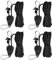 Lot de 4 haubans de tente - 6 mm - Cordon réfléchissant - Corde de guidage robuste avec poulie - Ligne de camping avec tendeur en aluminium pour camping, randonnée, auvent extérieur - 5 m (noir)