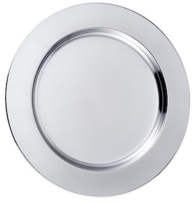 Milisten 1pc European Stainless Round Serving Board for Kitchen Color Plate Steak Plate Round Serving Trays