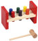 Abaodam 1 Set Wooden Peg Hammer Bench Toys, Pounding Bench with Pegs and Mallet Color Cognitive Wooden Mallet Toys for Percussion Early Developmental Toys