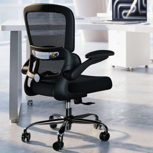 TRALT Bürostuhl Schreibtischstühle Mesh Computer Schreibtischstuhl mit Rollen Ergonomischer Bürostuhl Höhenverstellbar Drehstuhl Arbeitsstuhl (Schwarz)