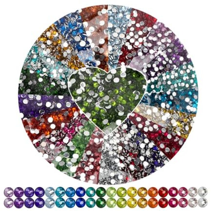 DANNEEFORSU7 Diamond Painting Steine, Runder Steine Glitzer Steine Diamond Painting Zubehör für Diamond Painting, Textilien, Nägel, Edelsteine, Kunsthandwerk Ornamente (22000)