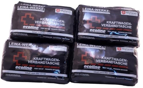 10 x KFZ Verbandtasche Leina Din 13164-2022 mit Maske Mundschutz frische Produktion