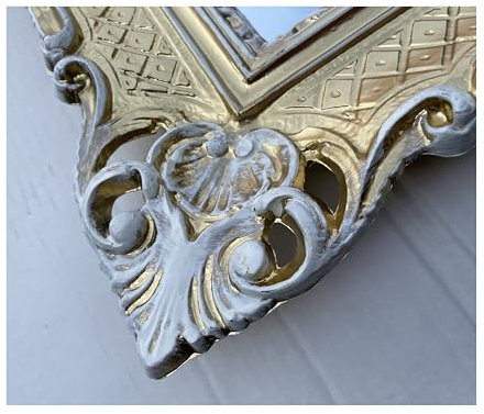 Generisch BILDERRAHMEN Barock GOLD 50x70 cm Prunk Rahmen Antik Fotorahmen 70x90 cm Gemälde Rahmen hochzeitsrahmen Werbetafel (Gold/Weiß)