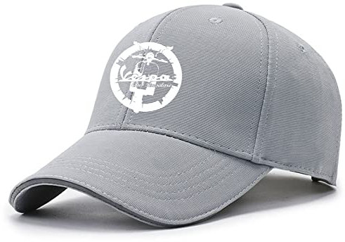FREVEX Classic Baseball Cap V.e.s.p.a Druckten, Unisex Baumwolle Baseball Kappe Sonnenhut, Sport Golf Reisen Basecap für Damen Herren-Grey||One Size