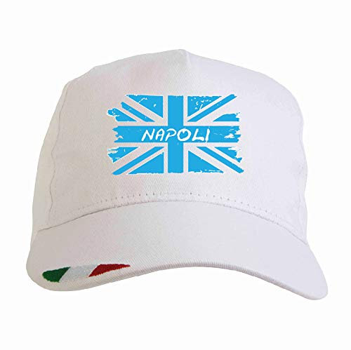 Napoli Cap weiß-hellblau Grunge Flagge mit Trikolore Italien Baseball, Weiß, One size