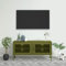 qohoio Meuble TV Vert Olive 105x35x50 cm Acier Meuble TV,Table Basse Salon Meuble TV,Table Basse LED Couleurs