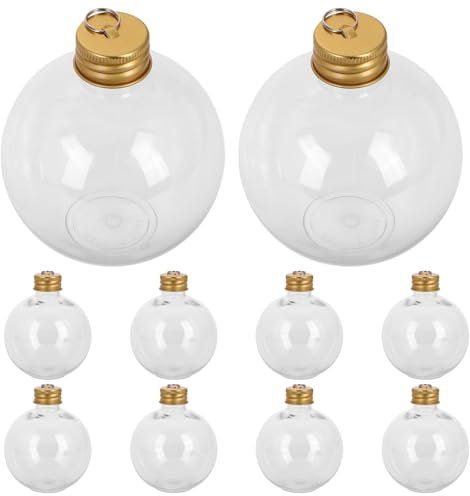 TOPBATHY 20 Stück Kugelförmige Weihnachtsflaschen Durchsichtige Weihnachtskugeln Durchsichtige Reiseflaschen Glühbirne Süßigkeitenbehälter Weihnachten Befüllbare Schnapskugeln
