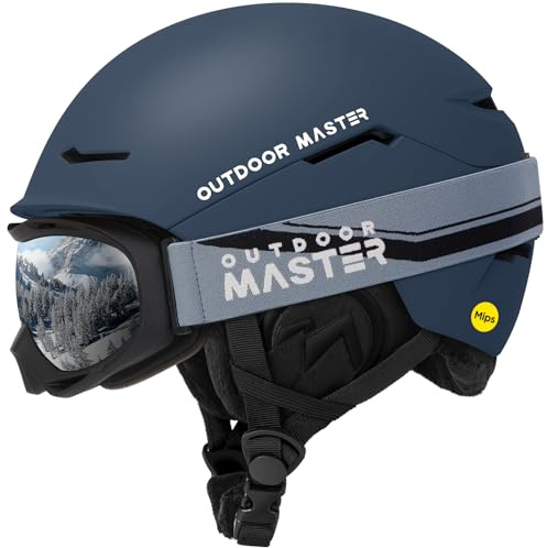 OutdoorMaster ELK MIPS Ski Helmet Set With OTG Goggles for Men, Women & Youth - Snowboard Helmet