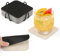Chitomars Posavasos Originales, Doble Cara Posavasos con Soporte de Metal Antideslizantes Lavables Plastico Posavasos para Cerveza Botellas, Tazas de Café y de Bebidas (Crema Negro, Juego de 12)