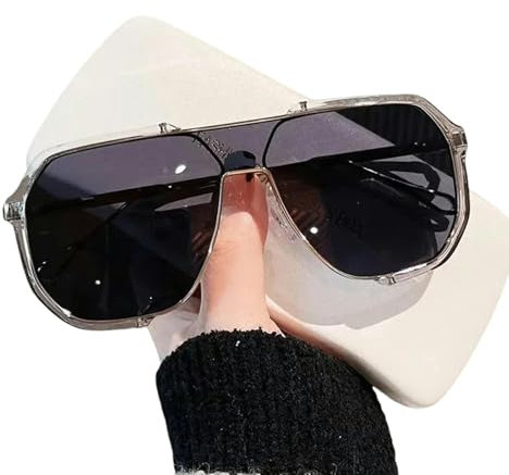 CMZYBBD Sonnenbrille Polarisierte Sonnenbrille Frauen One -stück Mode Sonnenbrille Für Männer Uv400 Punkgläser Trends Weiblicher Brillen Uv400-grau
