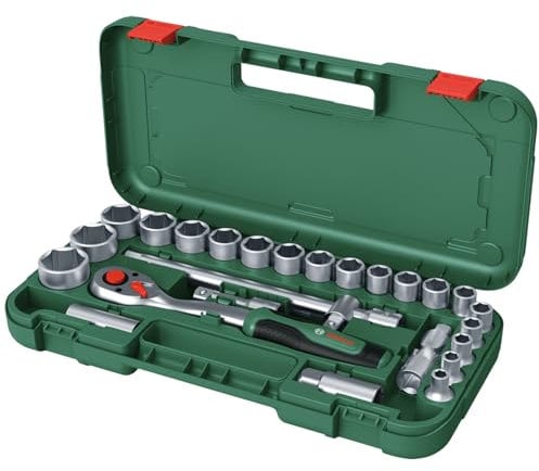 Bosch Set 25 clés a cliquet 1/2 (couple jusq. 768 Nm bouton verrouill Softgrip coffret transport)