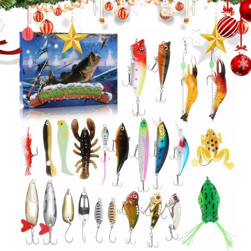 2024 Fishing Tackle Advent Kalender 24 Tage des Countdown -Fischerei -Tackle -Adventskalender