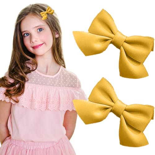 1 Paire Pinces à Cheveux Nœud Pinces à Cheveux Antidérapantes Pinces à Cheveux Crocodile Accessoires pour Cheveux mode Filles Accessoires Cheveux Fille Noël Mariage (Jaune)