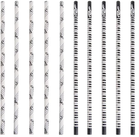 10 Stücke Klaviernotizen Bleistifte, Musikalische Elemente Schreibwaren, Kreative Bleistifte, Lustige Schreibwaren, Studentenschreibmale.