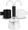HERCHR Cafetera Moka de 2 tazas para cocina, cafetera italiana de doble cabezal de aleación de aluminio de 100 ml para café en casa. (Base de decágono)