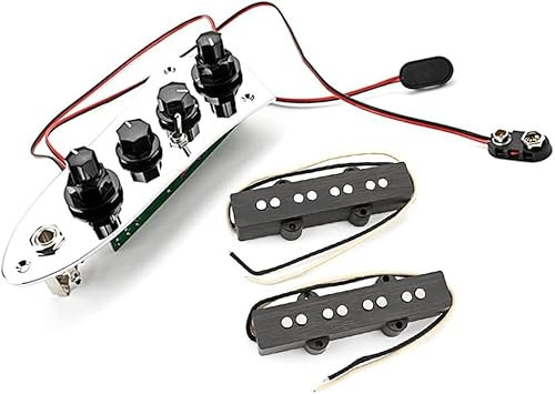 Micro guitare basse JB 5 cordes avec aimants Alnico V – Finition chromée/noire – Micros chevalet + plaque de commande
